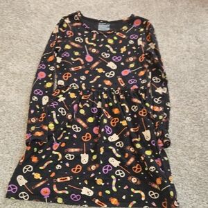 Cat & Jack Black Halloween Print Dress with Orange, Green, Purple Accents